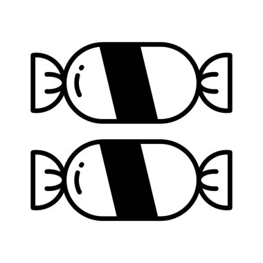 Parlak ambalajlı şeker ikonu, tatil sezonu için tatlı bir ikram..