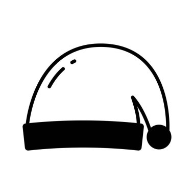 Klasik Noel Baba şapkası, ponponlu, şenlikli başlık.