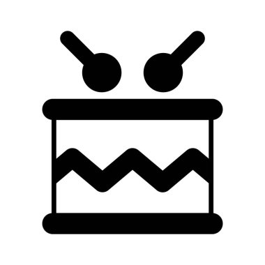 Davul simgesi tasarımı, trampet vektörü, olay kutlaması aksesuarı