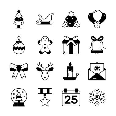 Take a look at this amazing christmas icons set in modern style clipart