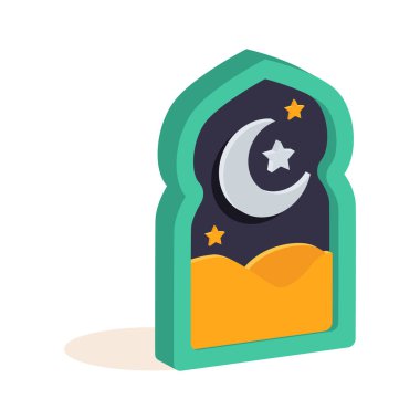 Kurban Bayramı 'nı kutlamak için yeşil fenerli camlar.