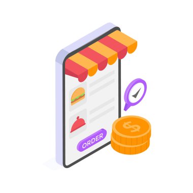 Fiyat etiketli çevrimiçi bir alışveriş mağazasını gösteren akıllı telefon.