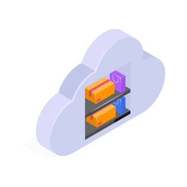 Modern tasarım tarzında bu inanılmaz bulut depolama simgesini alın