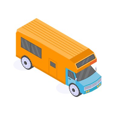 Moda tasarım tarzında iyi tasarlanmış izometrik karavan simgesi