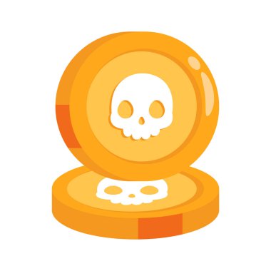 Kafatası paralarının 3 boyutlu simgesi görsel olarak çekici