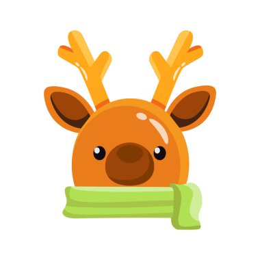 Ren geyiğinin 3D tarzında bir simgesi