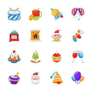 İnanılmaz bir xmas kutlaması 3D simgeleri koleksiyonu, prim kullanımına hazır.