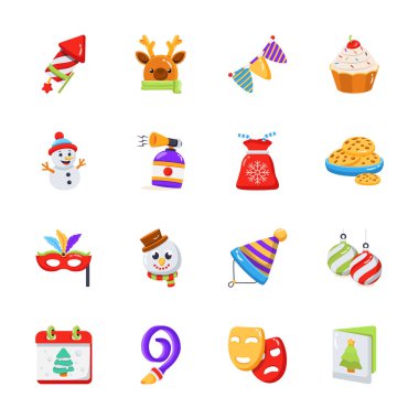 Şu yaratıcı Noel tasarımına bir bakın. 3D stil simgeleri.