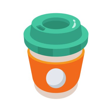 Bu harika kahve fincanı ikonunu tut, 3 boyutlu olarak tasarlanmış.