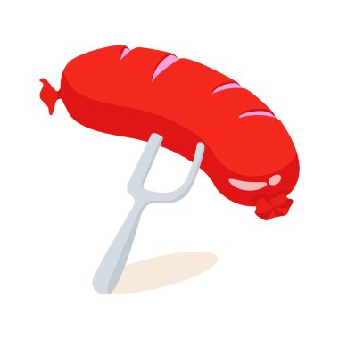 En son 3D stil simgesi çatalda bir sosis gösteriyor