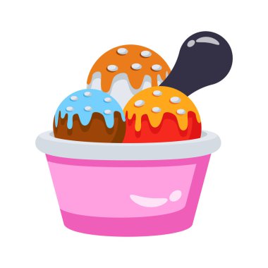 3 boyutlu dizayn edilmiş dondurma simgesine bakın