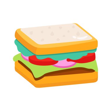 Ekmek sandviçi al. 3 boyutlu simge.