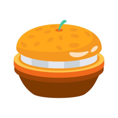 Hamburger ekmeğinin üç boyutlu iyi dizayn edilmiş simgesi.