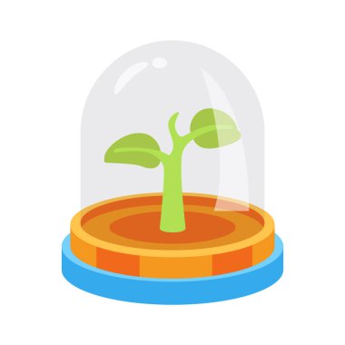 Cam çiftçiliği simgesi yaratıcı olarak 3 boyutlu olarak tasarlandı