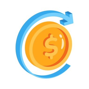 Dönüş oklu para, 3d biçim simgesi