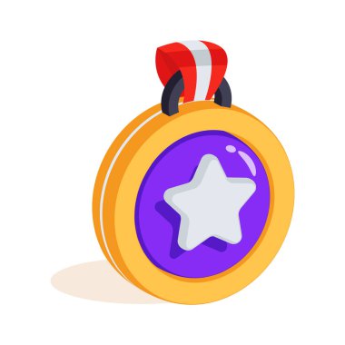 İş yıldızı madalyasını gösteren bu kullanışlı 3D simgesini al