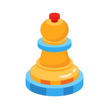 Satranç taşının iyi tasarlanmış üç boyutlu bir simgesi