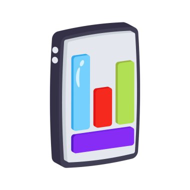 Mobil analizleri gösteren kişiselleştirilebilir 3d biçim simgesi