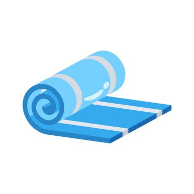 Yoga minderinin iyi hazırlanmış 3 boyutlu bir simgesi.