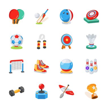 Kullanışlı spor aletleri koleksiyonumuza bakın. 3D simgeler.