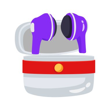 Burada kablosuz kulaklıkların 3 boyutlu bir simgesi var