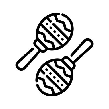 İşte karnaval marakalarının çizgi stili simgesi.