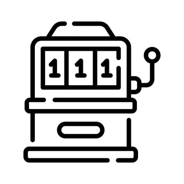 Şanslı slot makinesi oyununun modern satır biçimi simgesi