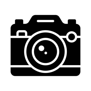 Kamera simgesini kullanmaya hazır yaratıcı bir şekilde kabartma biçiminde dizayn edilmiş