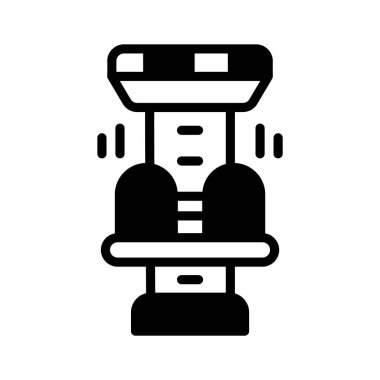 Bir lunapark biniş kulesi gösteren yaratıcı bir glyph simgesi