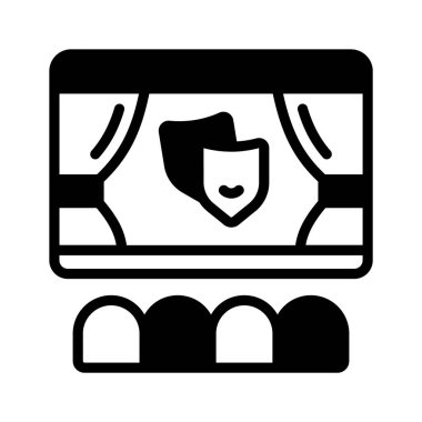 Komedi maskeli tiyatro, sembol şeklinde simge