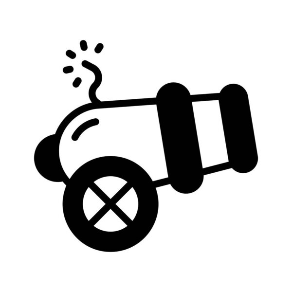 Here is an visually appealing glyph icon of carnival cannon