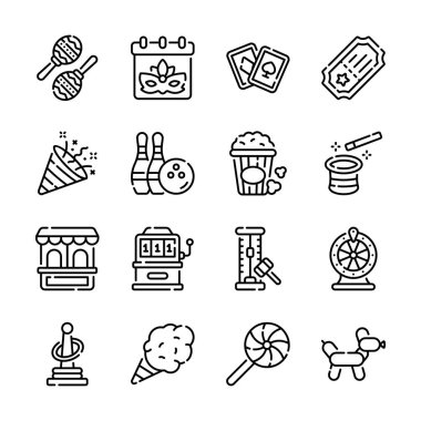 Burada düzenlenebilir bir karnaval kutlama çizgisi ikonu koleksiyonu var.