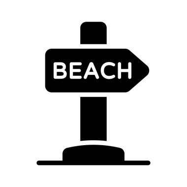 Sahil ve sahil gezginlerini yönlendiren bir tabela..