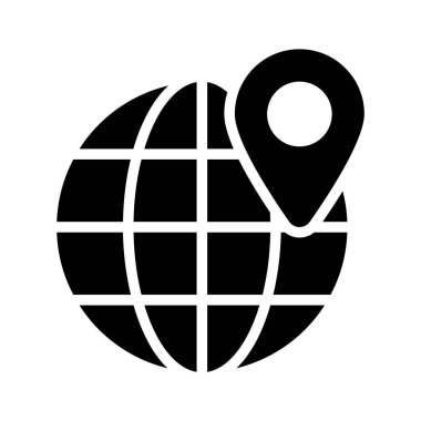 Harita iğneli dünya konsept coğrafi konum vektörünü modern tarzda gösterir