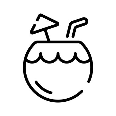 Plaj tatillerini ve tropikal tatilleri temsil eden hindistan cevizi kokteyli kokteyli..