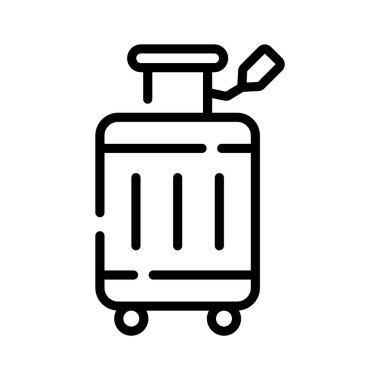 Moda tarzında bagaj çantasının dikkatlice hazırlanmış ikon tasarımı, seyahat bagaj vektörü kişiselleştirilebilir tasarım