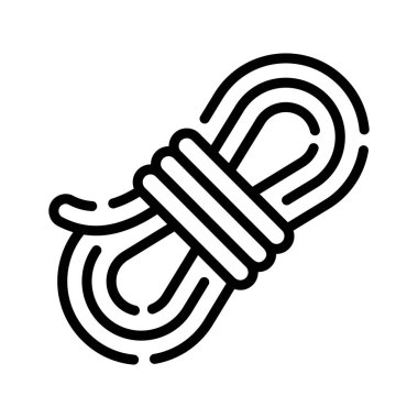 Hayatta kalmayı, macerayı ve doğa yürüyüşünü temsil eden sarmalanmış bir ip..