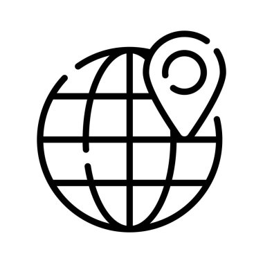 Harita iğneli dünya konsept coğrafi konum vektörünü modern tarzda gösterir