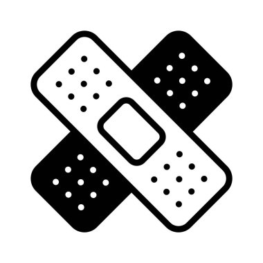 Tıbbi yardım ve güvenliği temsil eden iki çapraz bandaj..