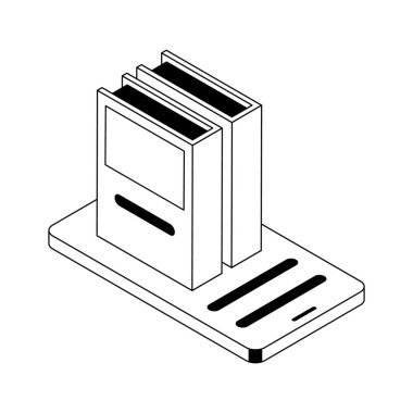 Kitapların iyi tasarlanmış bir izometrik biçim simgesi