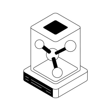 Moleküllerin bağlanması görsel olarak izometrik biçim simgesi