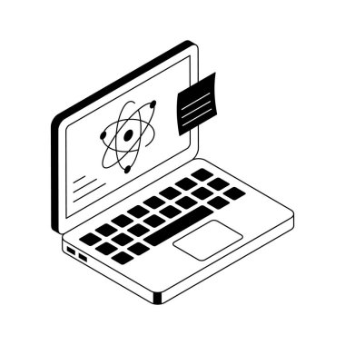 Bilim ders simgesi, izometrik tarzda yaratıcı bir şekilde tasarlandı