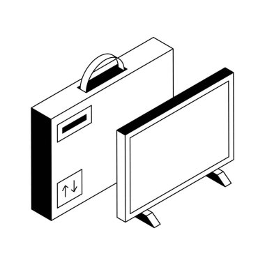 Akıllı televizyonun büyüleyici bir izometrik simgesi