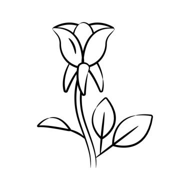 Çiçek sapını gösteren güzel bir karalama simgesi