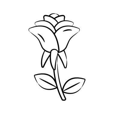 Çiçek tomurcuğunun büyüleyici bir el çizimi simgesi