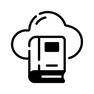 Kabartma biçiminde dizayn edilmiş bulut kitabının kullanışlı bir simgesi