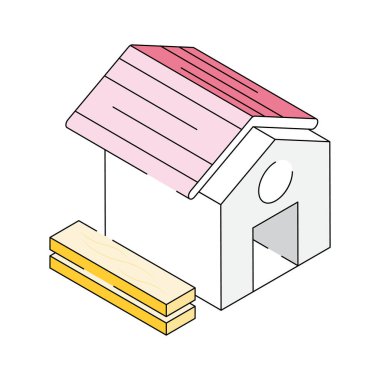 Ev çatılarının modadaki izometrik simgesini düzenlemek kolaydır