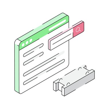 İnşaat web sitesinin izometrik simgesini kullanmaya hazır