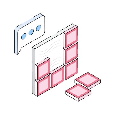 İzometrik tarzda tasarlanmış son duvar kiremit simgesi