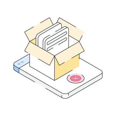 Çevrimiçi dağıtım hatasının izometrik simgesini indir